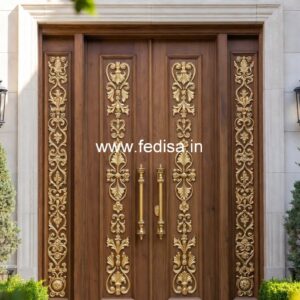 Wooden Carved Door Design Sliding Mirror Door Design No-1285