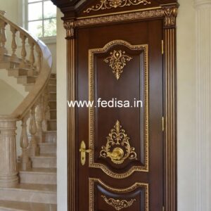Solid Wood Classic Door Grill Rolling Shutter Design No-1289