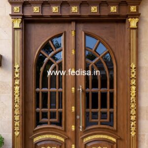 Double Door Classic Style Board Door Design For Room With Price No-1316