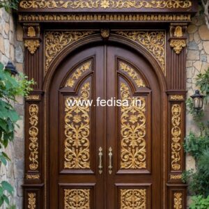 Handcrafted Wooden Door Door Railing Design No-1334