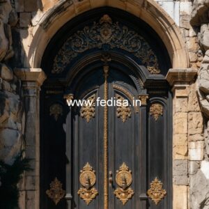 Decorative Wooden Doors Pooja Room Door Design Glass No-1396