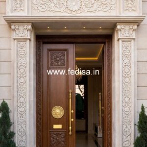 Mahogany Classic Doors Brass Door Design No-1414