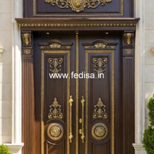 Engraved Wooden Door Ss Grill Design For Door No-1441