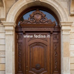Hardwood Traditional Doors Wooden Door Design With Mirror No-1458