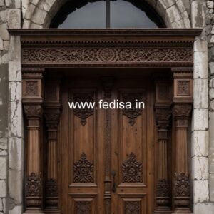 Solid Wood Classic Door Glass Gate Design For Room No-1535