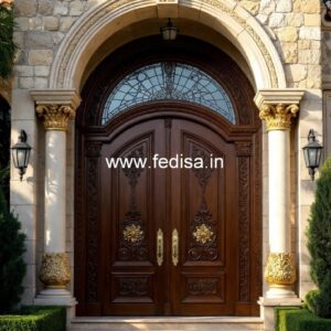 Mahogany Classic Doors Sliding Partition For Living Room No-1537