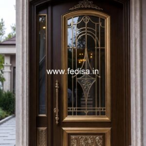 Rustic Classic Door Glass Door Pooja Room No-1749