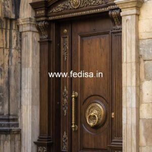 Home Entry Wooden Door Two Palla Door Design No-1755