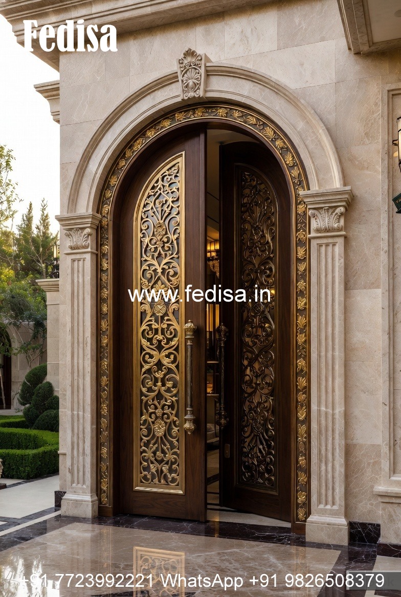 Home Entry Wooden Door Metallic Doors And Windows Designs No-1796