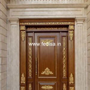 Elegant Double Door Classic Entry Design Pooja Room With Glass Door No-1804