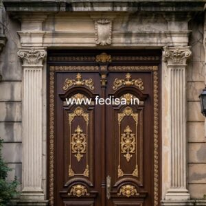 Engraved Wooden Door Sheesham Gate Design No-1851
