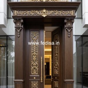 Solid Wood Classic Door Wooden Door Beading Designs No-1904