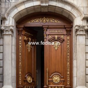 Classic Wooden Main Door Design For Home Metal Jali Door Design No-1923