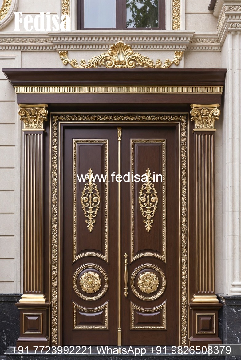 Elegant Double Door Classic Entry Design Sliding Door Design For Living Room No-3280