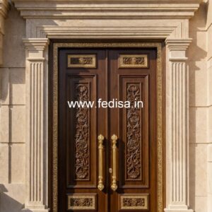 Vintage Wooden Door Main Door Gate Grill Design For Home No-3413