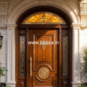 Solid Wood Classic Door Wooden Door Design With Mirror No-3503
