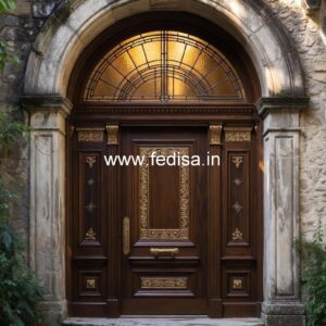 Italian Style Wooden Doors Iron Jali Gate Design No-3515