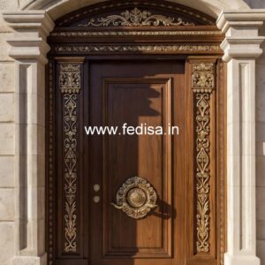Engraved Wooden Door Aluminum Door Window Design No-3532