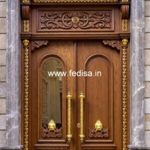 Italian Style Wooden Doors Double Door Grill Gate Design No-3556