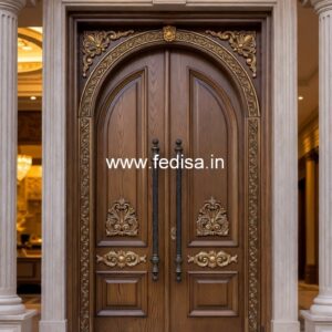 Glass Panel Classic Door Wooden Balcony Door Design No-3656