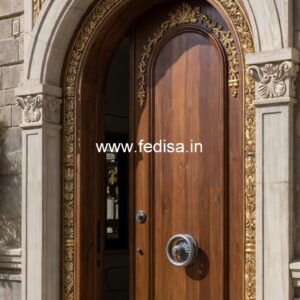 Mahogany Classic Doors Double Door With Window Design No-3669