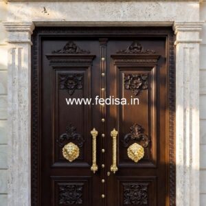 Handcrafted Wooden Door Best Safety Door Designs For Flats No-3671