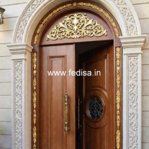 Hardwood Traditional Doors Home Front Steel Grill Design With Glass No-3713