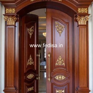 Arch Top Wooden Door Main Door Grill Design 2026 Latest No-3818