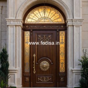 Engraved Wooden Door Sliding Front Door Design No-3819