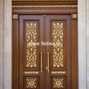 Mahogany Classic Doors Door Chajja Design No-3833