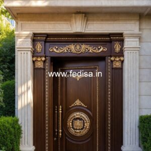 Italian Style Wooden Doors Pooja Room Glass Door Price No-3843