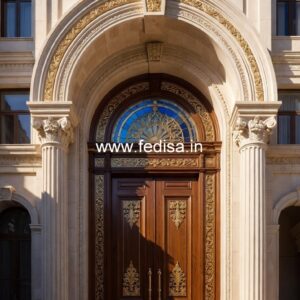 Home Entry Wooden Door Stainless Steel Safety Door Design No-3846