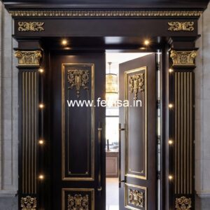 Royal Entrance Door Main Door Wooden Grill Design No-3910