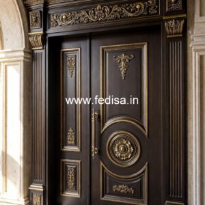 Arch Top Wooden Door Round Door Grill Design No-3941