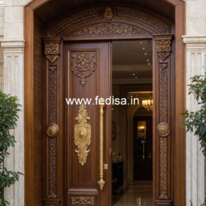 Hardwood Traditional Doors Door Frame Design Iron No-3959