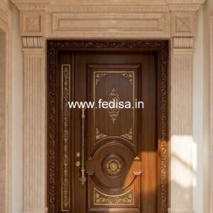 Classic Wooden Main Door Design For Home Modern Grill Door Design No-4014