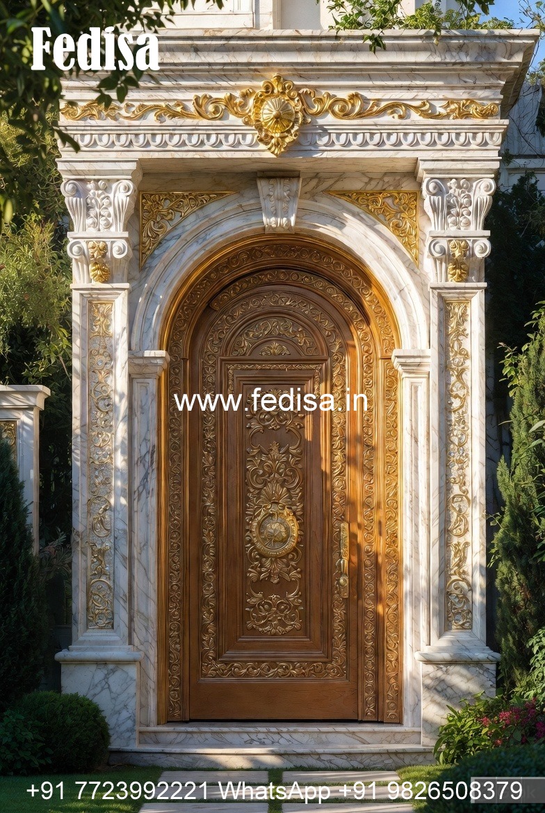 Colonial Style Door Hardwood Door Design No-4044