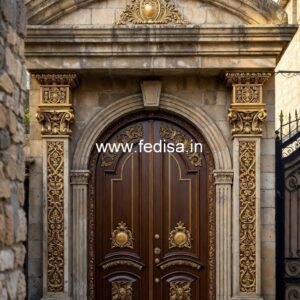 Classic Wooden Main Door Design For Home Main Door Window Grill Design No-4055