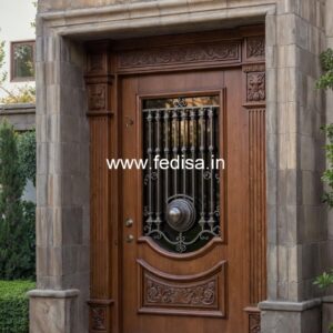 Traditional Carved Wooden Front Door Ideas Steel Framed Glass Doors No-4056