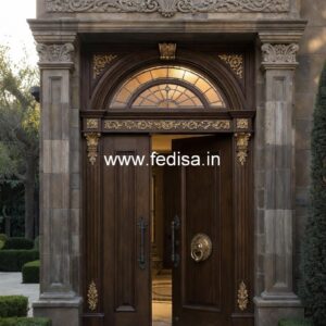 Handcrafted Wooden Door Aluminum Door Design No-4122