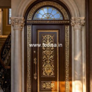 Engraved Wooden Door Round Door Design No-4188