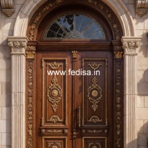 Vintage Wooden Door Single Door Iron Gate Design No-4192