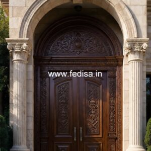 Handcrafted Wooden Door Sagwan Double Door Design No-4286
