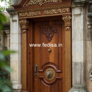 Double Door Classic Style Pooja Room Door Designs In Plywood No-4350