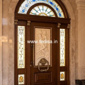 Glass Panel Classic Door Wpc Door Design No-4435