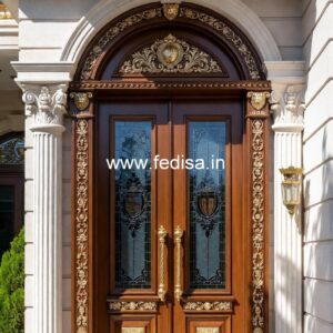 Mahogany Classic Doors Home Jali Door Design No-4448