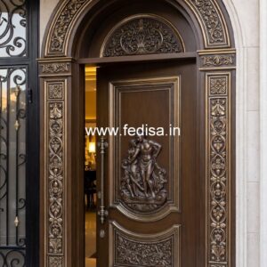 Victorian Door Design Pooja Door Glass Design No-4453