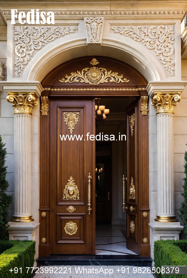 Traditional Carved Wooden Front Door Ideas Door Design Color No-4589
