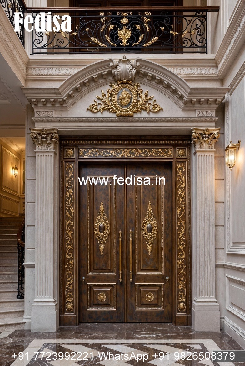 Traditional Carved Wooden Front Door Ideas Main Door Grill Design For Home No-4630