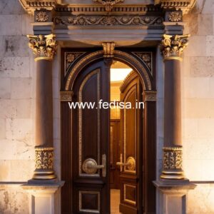 Traditional Carved Wooden Front Door Ideas Door Frame Beading Design No-4671